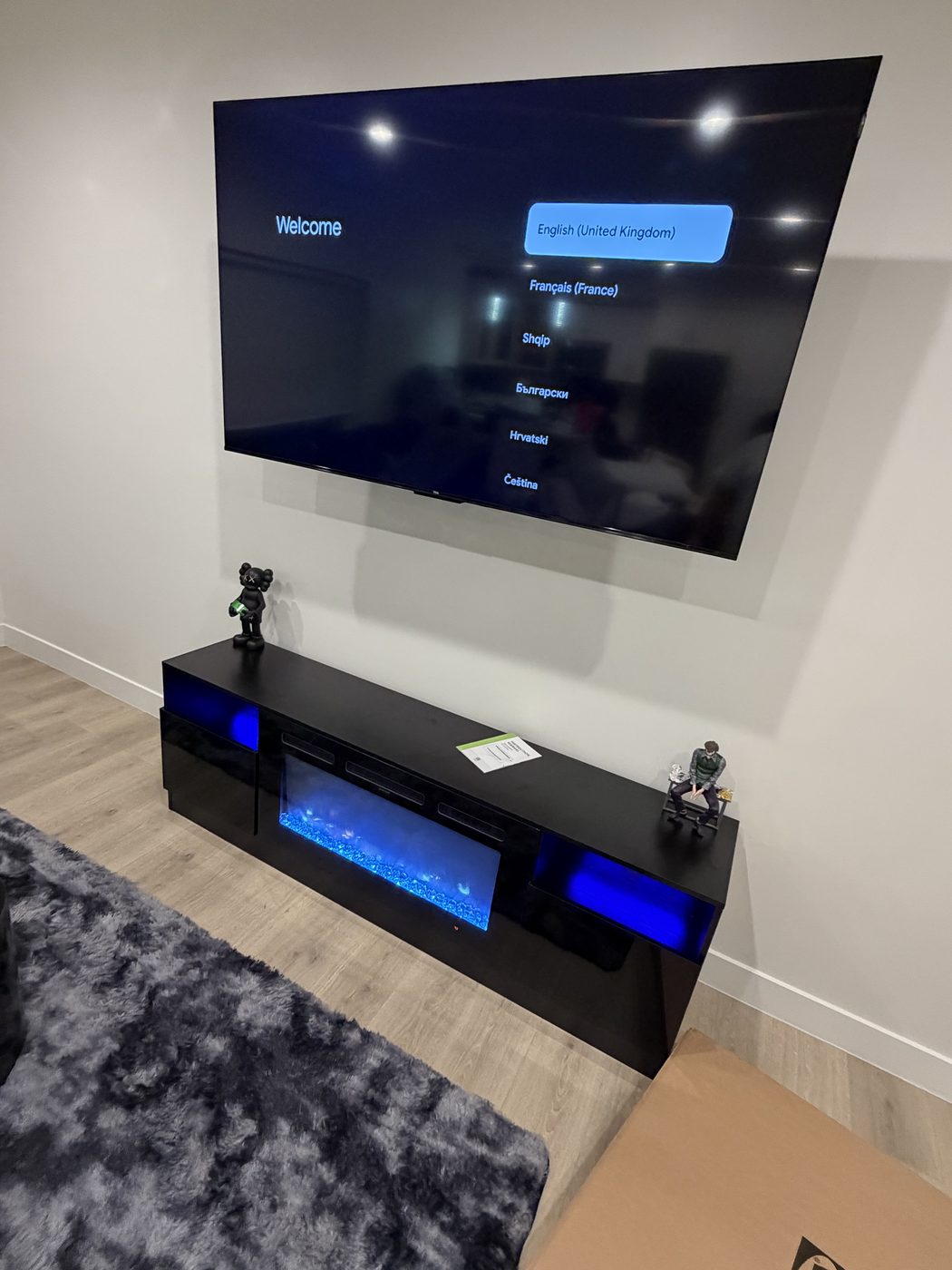 Wall-mounted TV and media console