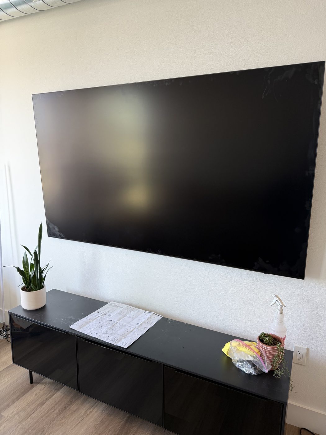 Wall-mounted TV and media console