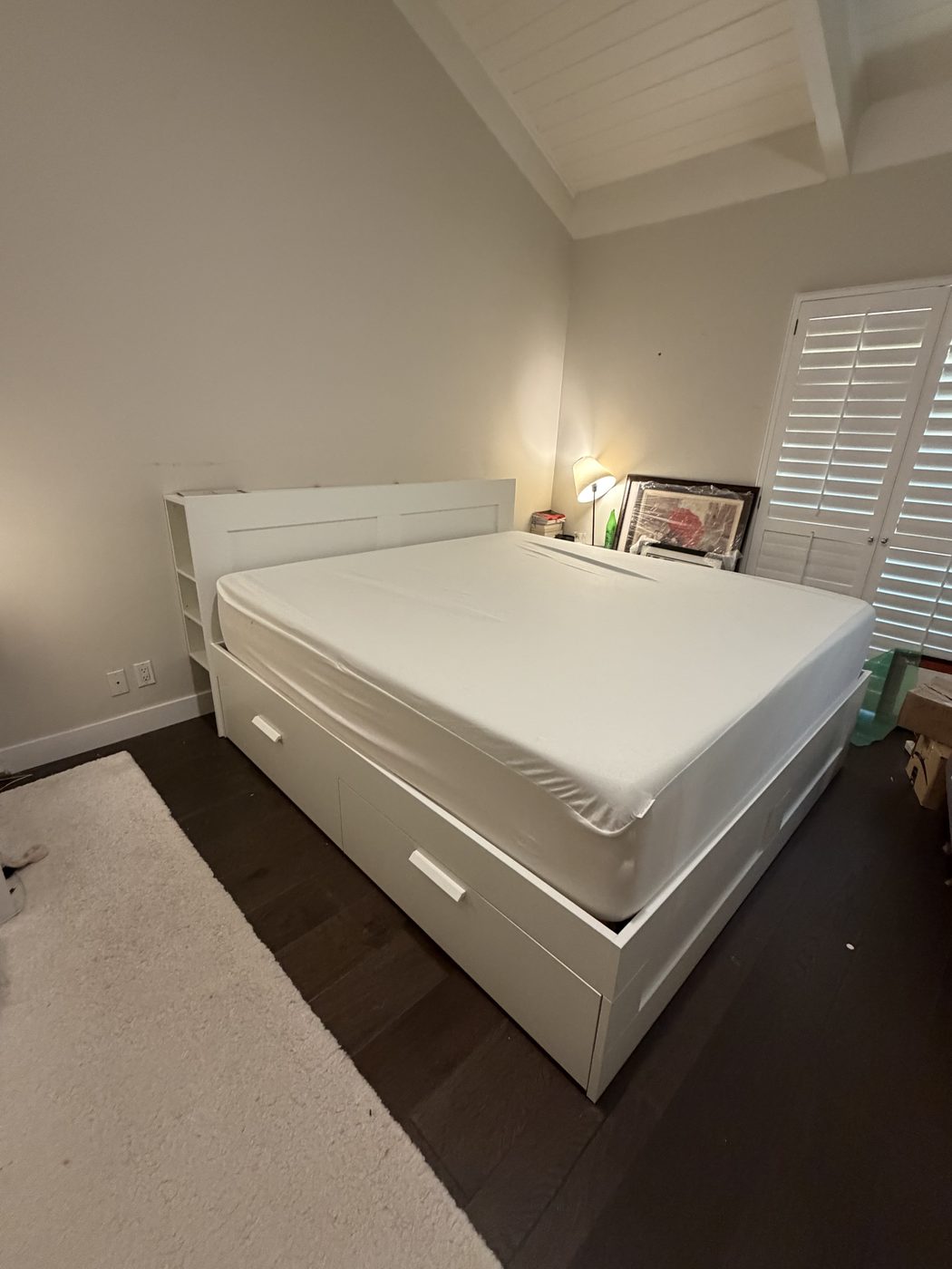 Bed frame with headboard