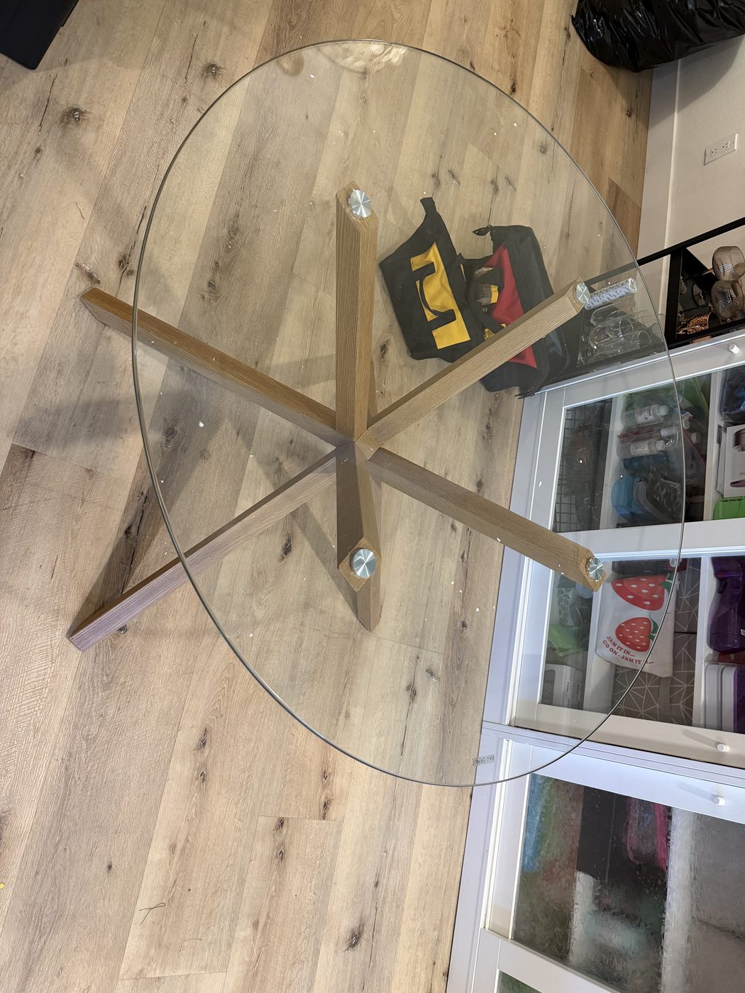 Glass dining table