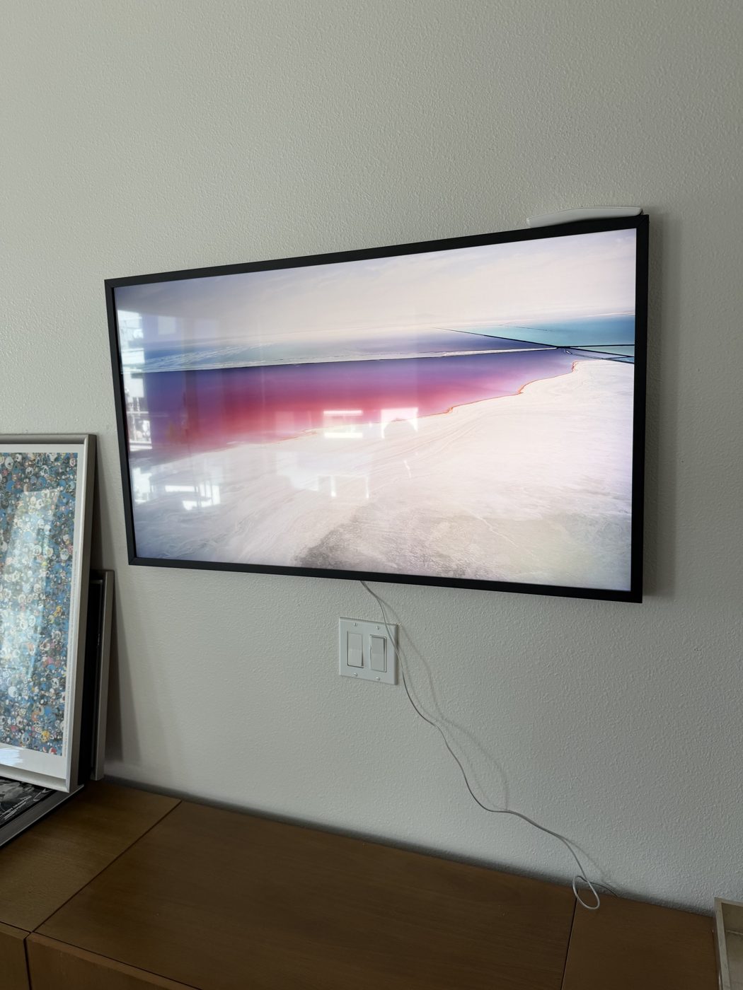 Wall-mounted TV, second job
