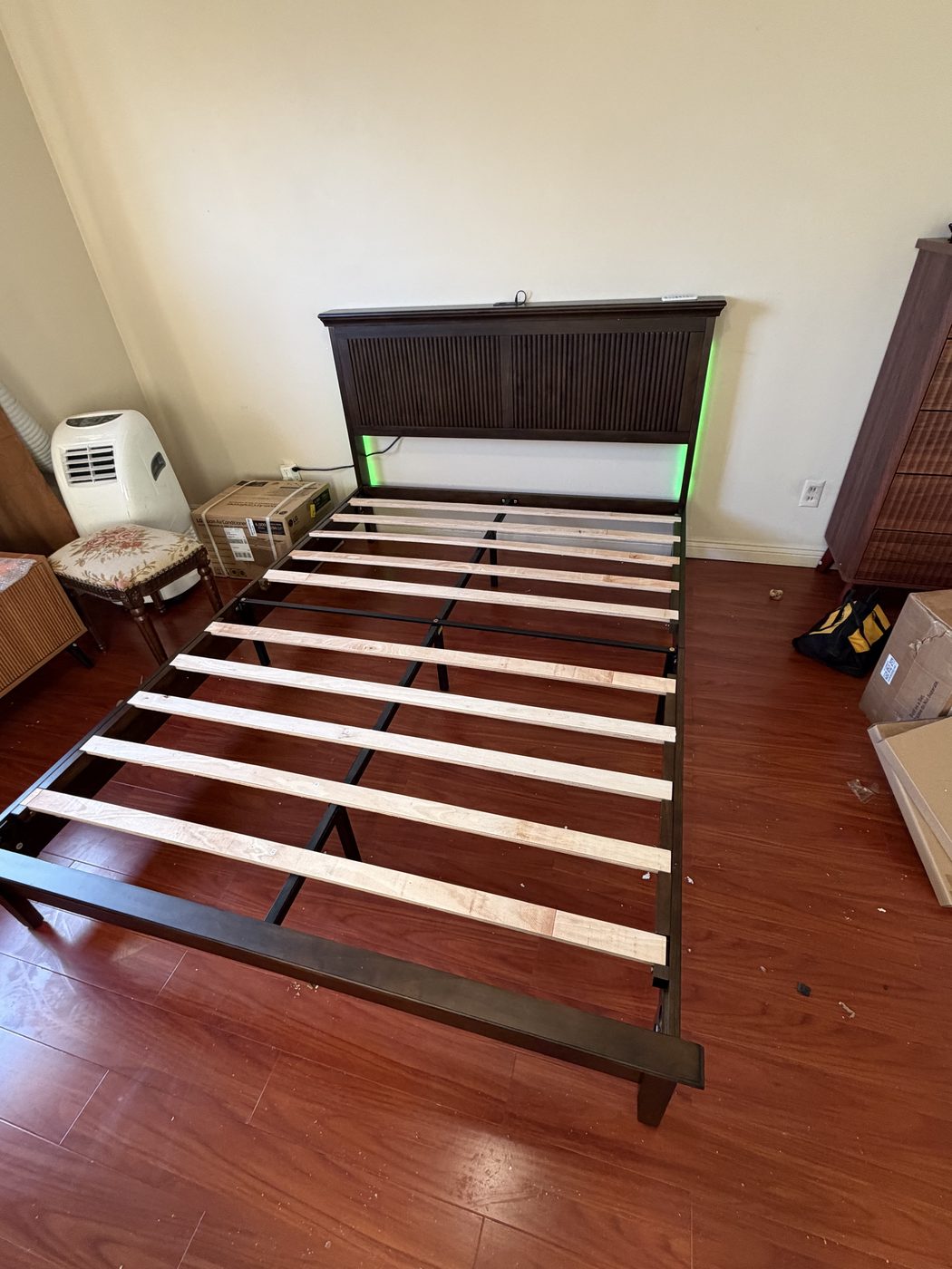 Bed frame with headboard